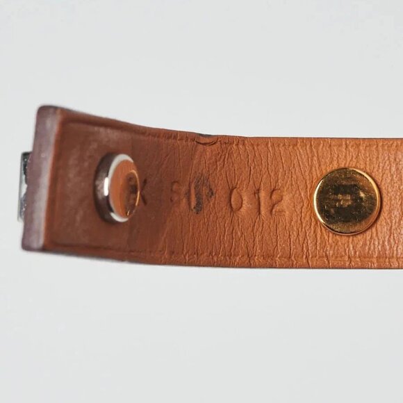 Hermes Rouge Tomate Swift Leather Mini Dog Clous Ronds Bracelet Size T2 - Picture 7 of 7